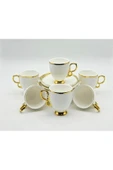 Tekbir GOLD BEYAZ PORSELEN KAHVE FİNCAN 12 Parça & 6 Kişilik thumbnail 1