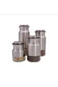 Tekbir 4 PARÇA KİLİTLİ VAKUMLU METAL CAM KAVANOZ SETİ - 1