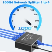 Gigabit Ethernet Splitter 1000mbps 1x4 RJ45 Cat5/6/7/8 Kablo Ayırıcı 1 x 4 Port Çoklayıcı Adaptör thumbnail 3
