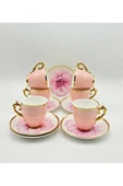 Tekbir VİNTAGE PEMBE ÇİÇEKLİ PORSELEN KAHVE FİNCAN 12 Parça & 6 Kişilik thumbnail 1