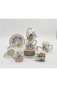 Tekbir ÇİÇEK DESENLİ PORSELEN KAHVE FİNCAN 12 Parça & 6 Kişilik thumbnail 1