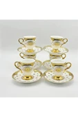 Bycomo BY COMO LÜX OSMANLI MOTİFLİ VİNTAGE PORSELEN KAHVE FİNCAN 12 Parça & 6 Kişilik thumbnail 3