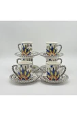 Tekbir ÇİÇEK DESENLİ PORSELEN KAHVE FİNCAN 12 Parça & 6 Kişilik thumbnail 2