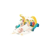 BIB6015 Vardem Piyanolu 2 in 1 Bebek Yürüteci ve Tavşan Desenli Mavi Oyun Halısı - 2
