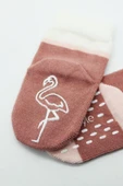 Bistyle Hayvan Figür Kaymaz Kız Soket Çorap 2'Li BS10120 Pudra - 3