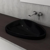 Bocchi 1112-005-0125 Etna Tezgah Üstü Lavabo Parlak Siyah 58 Cm - 2