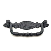 Antika Tarz Dekoratif Pirinç Dövme Sallantı Kapı Kulbu  43x118 mm, Oksit - 1