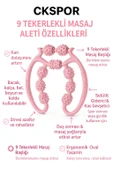 9 Tekerlekli Masaj Aleti Selülit Giderici, Kas Rahatlatıcı ve Kan Dolaşımı Destekleyici Roller - 3