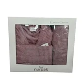 Nurpak Tek Kişilik Bornoz Seti Şalyaka-Ekol Mürdüm (Beden L-XL) - 1