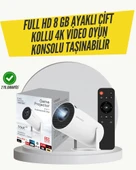 Kablosuz 4K Projeksiyon – Wi‑Fi 6 & Bluetooth 5.0 ile Oyun ve Uygulama Merkezli thumbnail 1