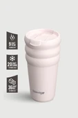 Stevig 3 Bubble Two-Cap Straw Tumbler Çelik Termos 600 ML Soft Quartz ST-248 thumbnail 2