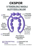 9 Tekerlekli Masaj Aleti Selülit Giderici, Kas Rahatlatıcı ve Kan Dolaşımı Destekleyici Roller - 7