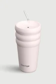Stevig 3 Bubble Two-Cap Straw Tumbler Çelik Termos 600 ML Soft Quartz ST-248 thumbnail 3
