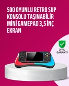 500 Oyunlu 3,5” Elde Taşınabilir Mini Oyun Konsolu – Şarjlı, TV Bağlantılı - 1