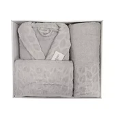 Nurpak Tek Kişilik Bornoz Seti Şalyaka-Hazal Gri (Beden XL-XXL) - 2
