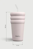 Stevig 3 Bubble Two-Cap Straw Tumbler Çelik Termos 600 ML Soft Quartz ST-248 thumbnail 8