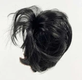 Siyah Renk Düz Model Hazır Telli Saç Şeklinde Peruk Postiş Toka - 2