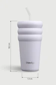 Stevig 3 Bubble Two-Cap Straw Tumbler Çelik Termos 600 ML Lilac Hint ST-245 thumbnail 8