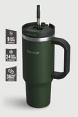 Stevig 2 Moods Tuck-in Tumbler Sızdırmaz Çelik Termos 900 ML Green ST-237 thumbnail 2