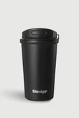 Stevig 4 Work Flip Open Coffee Mug Çelik Termos 400 ML Black ST-250 thumbnail 1