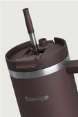 Stevig 2 Moods Tuck-in Tumbler Sızdırmaz Çelik Termos 900 ML Chocolate Plum ST-238 thumbnail 4