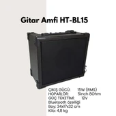 15 Watt Çift Giriş Bluetooth lu Gitar Amfisi - 1