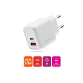 Polosmart PBS137 Hızlı 1 USB 1 PD Çıkışlı 30W Şarj Adaptörü Duvar Şarjı Beyaz - 2