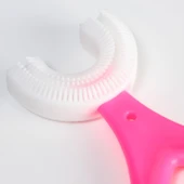 Silikon Çocuk Diş Fırçası Tartar Temizleyici (212 Yaş)  Pembe thumbnail 2