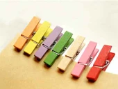 Renkli Mini Ahşap Mandal (100 Adet) - 2