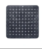 Kare Vantuzlu Banyo Kaydırmaz Paspas Tırtıklı Ayak Duş Matı Silikon Masaj Pedi - 2