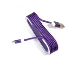 Örgü Şeklinde Renkli Çelik Şarj Data Kablosu  Mor thumbnail 2