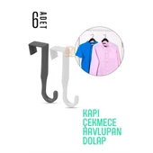 Pratik Askı Dolap Çekmece Havlupan Kapı Askısı 6 ADET - 1
