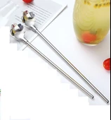 Paslanmaz Metal 2 li Kaşıklı Pipet Fırça Seti - 2