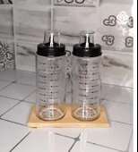 Ahşap Yağdanlık Altlığı 2 Bölmeli Yağlık Sosluk Standı - 1