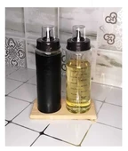 Ahşap Yağdanlık Altlığı 2 Bölmeli Yağlık Sosluk Standı - 2