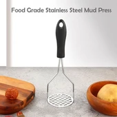 Renkli Plastik Saplı Paslanmaz Metal Patates Ezici Püre Yapıcı thumbnail 2