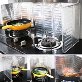 Ocak Yağ Sıçrama Koruyucu Katlanır Alüminyum Levha Kolay Silinir Piknik Tüpü Rüzgar Önleyici Panel - 2