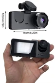 3 Kameralı 2 İnç 1080P Araç İçi Kamera Sürüş Kamerası CarPlay - 5