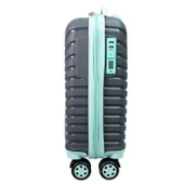 PP Underseat Küçük Boy Gri-Turkuaz Valiz 46x34x19 cm | 4 Tekerlek | Şifreli Kilit thumbnail 2