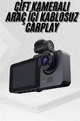 3 Kameralı 2 İnç 1080P Araç İçi Kamera Sürüş Kamerası CarPlay - 2