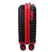 PP Underseat Küçük Boy Siyah-Kırmızı Valiz 46x34x19 cm | 4 Tekerlek | Şifreli Kilit - 3