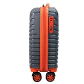 PP Underseat Küçük Boy Gri -Turuncu Valiz 46x34x19 cm | 4 Tekerlek | Şifreli Kilit thumbnail 2