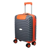 PP Underseat Küçük Boy Gri -Turuncu Valiz 46x34x19 cm | 4 Tekerlek | Şifreli Kilit thumbnail 1
