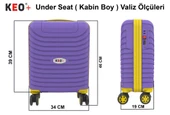 PP Underseat Küçük Boy Gri -Turuncu Valiz 46x34x19 cm | 4 Tekerlek | Şifreli Kilit thumbnail 5