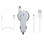 PDATeknoloji 3.1A Micro USB Araç Şarj Aleti Kırılmaz Kablo+Lightning Kablo+Type-C Kablo - 3