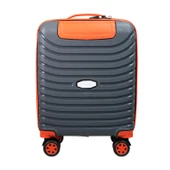 PP Underseat Küçük Boy Gri -Turuncu Valiz 46x34x19 cm | 4 Tekerlek | Şifreli Kilit thumbnail 4