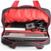 Unisex Siyah 15,6 Kırmızı Çizgili Laptop Bölmeli Sırt Çantası - 3