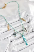 Seramik Motifli Balık Figürlü Model Mavi İp Kadın Ke thumbnail 2