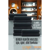 Kuaför Berber Havlusu 10 ADET Pamuk Berber Havlusu 50x90 Siyah - 1