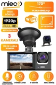 1s Wifi / App /1920p Fhd/ 170° Ultra Geniş Açı/gece Görüş/ Gsensörü 3 Kameralı Araç Kamerası(2025) - 1